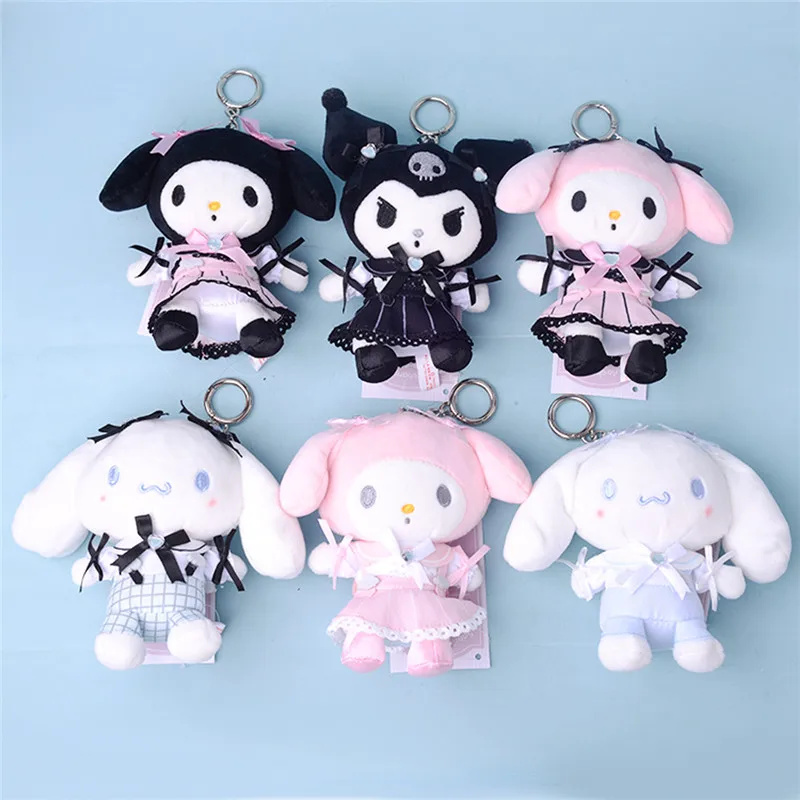 

Hello Kitty Plush Keychains Kuromi My Melody Maid Dress Stuffed Animal Keychain Bag Pendant Christmas Birthday Gifts For Girls