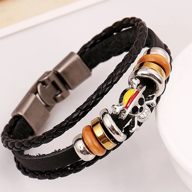 Popular Punk Leather Weave Bracelet Fashion Christmas Gift 20cm*1cm Woven Bracelet