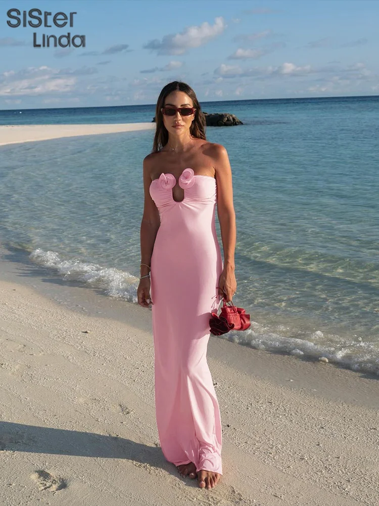 

Привлекательные женские платья с запахом на груди и модными цветочными украшениями, красные и длинные юбки до щиколотки, технология ткани