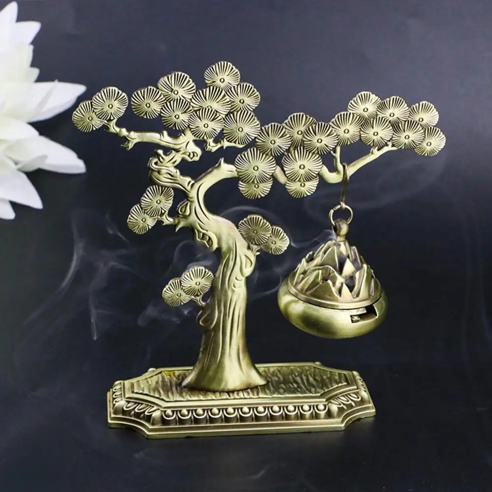 

Gift-worthy Incense Holder Durable Alloy Incense Burner Ornaments Diffuser for Tea Ceremony Indoor Hanging Stove Fine for Use