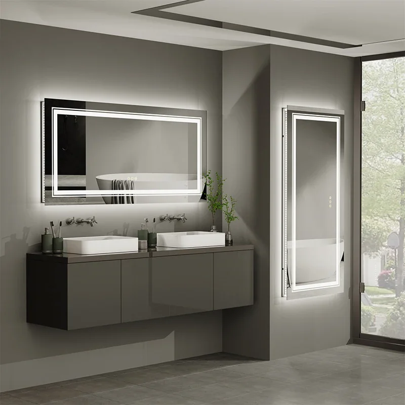 shower  Bathroom Mirror Large Illuminated Dimmable Vanity Mirror Light makeup Backlit Lighted espejo house accessory GY