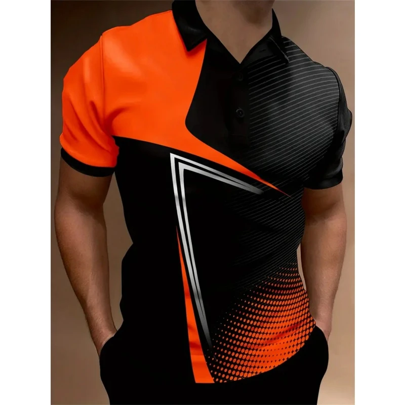 New 3D Printed Colorful Striped Man Polo Shirts Geometric Color Block Pattern Men's Clothes Shirt Casual Lapel Short Sleeve Tops 15 S1e131210a3fe469284ee08a04328c91fY