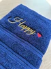 Navy Blue Towel Customized Name with Heart Hand Towels Bathroom Soft Towel for Birthday Gift Custom Monogram 6