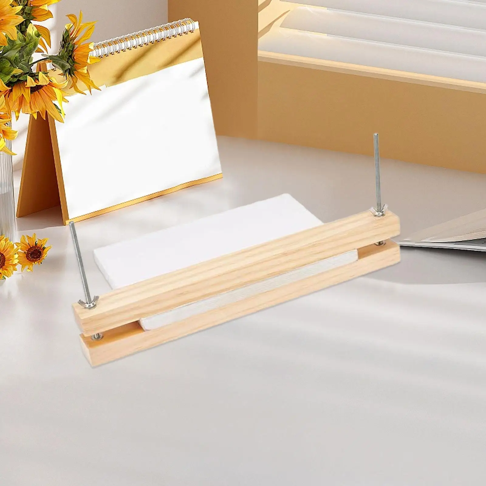 Wooden Book Press Multipurpose Manual Book Binding Kit Binding Press for Desktop Home Office DIY Bookbinding Photo Albums Labels