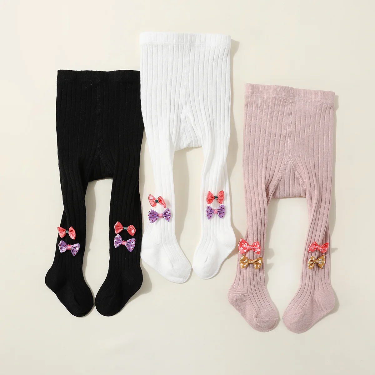 3PCS Children Girl Pantyhose Knitted Leggings Spring Autumn Clothes Elastic Waist Cute Stockings Slim Socks Tights Baby Items