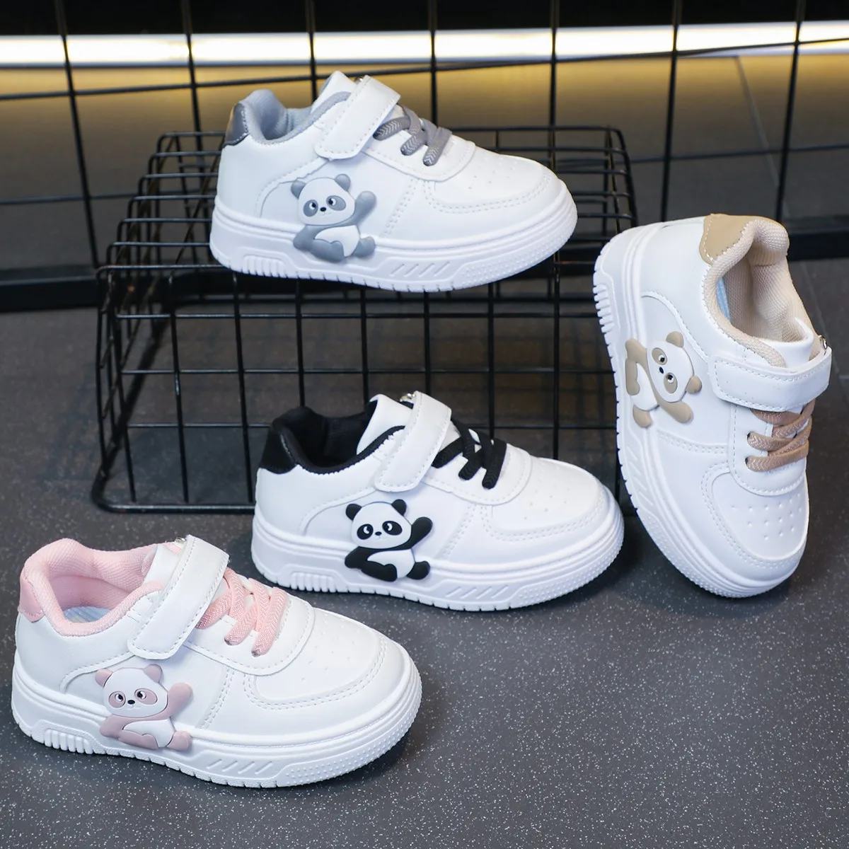Children's Sneakers Panda Baby Boys Girls Non-slip Casual Shoes Soft Sole Toddler Walking Shoes Student Board Kids Outdoor