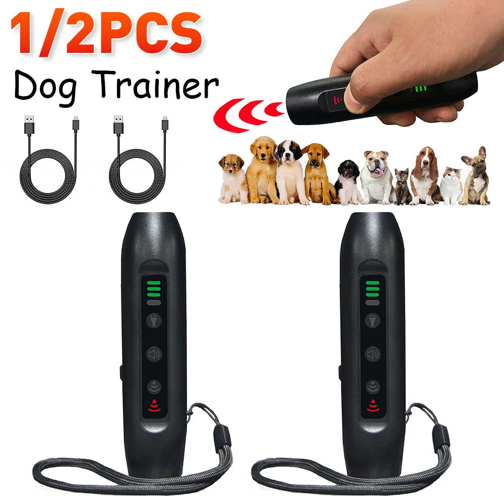 Ultrasonic Dog Repeller Portable Chargeable Dog Drive Device with Smart High Brightness Flashlight Training Device pet dog repeller