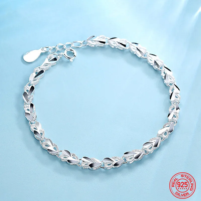 High Quality 925 Sterling Silver Fashion Multiple Styles Bracelet Chain For Women Fashion Wedding Party Beautiful Jewelry Gift images - 6