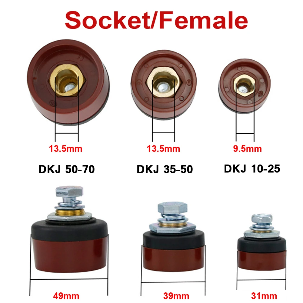 Welding Cable Connector 2PCS DKJ 10-25/35-50/50-70 TIG Welding Cable Panel Connector Accessory Plug Socket Welding Machine Quick Fitting Connector welding cable connector