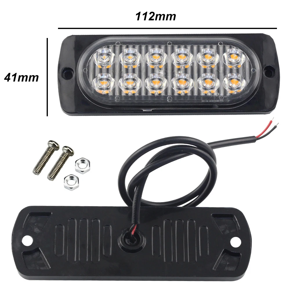 Barra LED Strobe 3 Luci Rosse 12V-24V Per Auto E Camion – Segnale Di Avvertimento Lampeggiante - 5