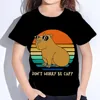Children's T-Shirt Capybara Print White Tshirts Baby T-Shirt Cartoon Boys Summer Clothes O-Neck Kids Shirt Fashion Child T-Shirt 1