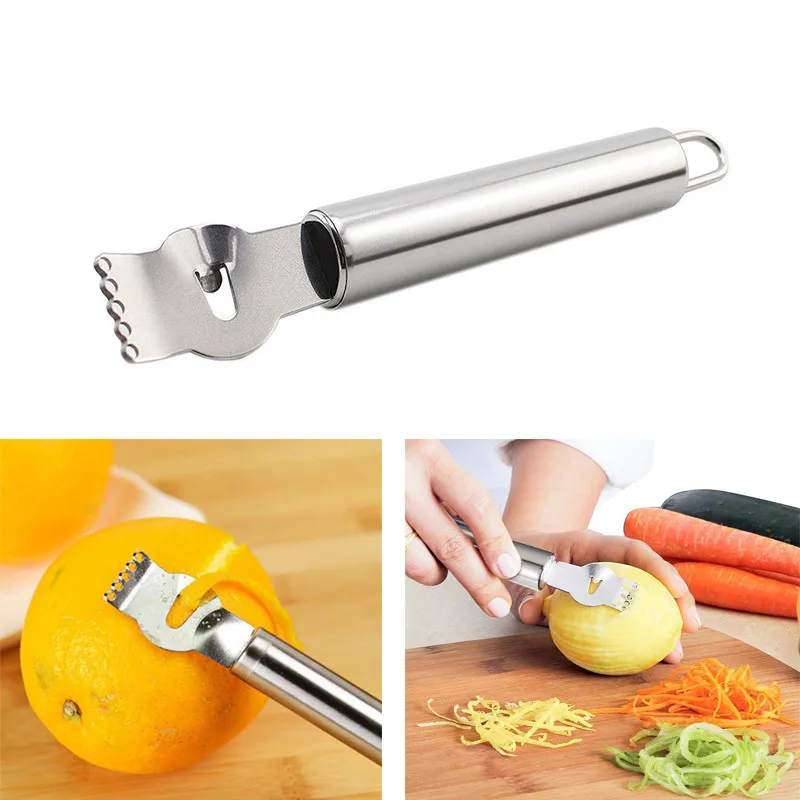 

1pcs Stainless Steel Lemon Peeler Orange Fruit Citrus Zester Peeler Kitchen Bar Craft Stainless Steel Knife Peeling Tools