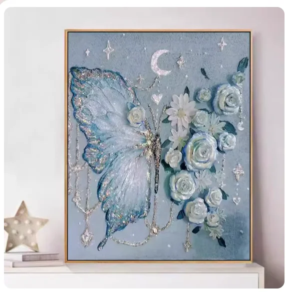 Digital Oil Painting Butterfly Acrylic Paint By Number Package Diy Handpainted Hand-filled Diy Home Wall Decor Gift Pictures