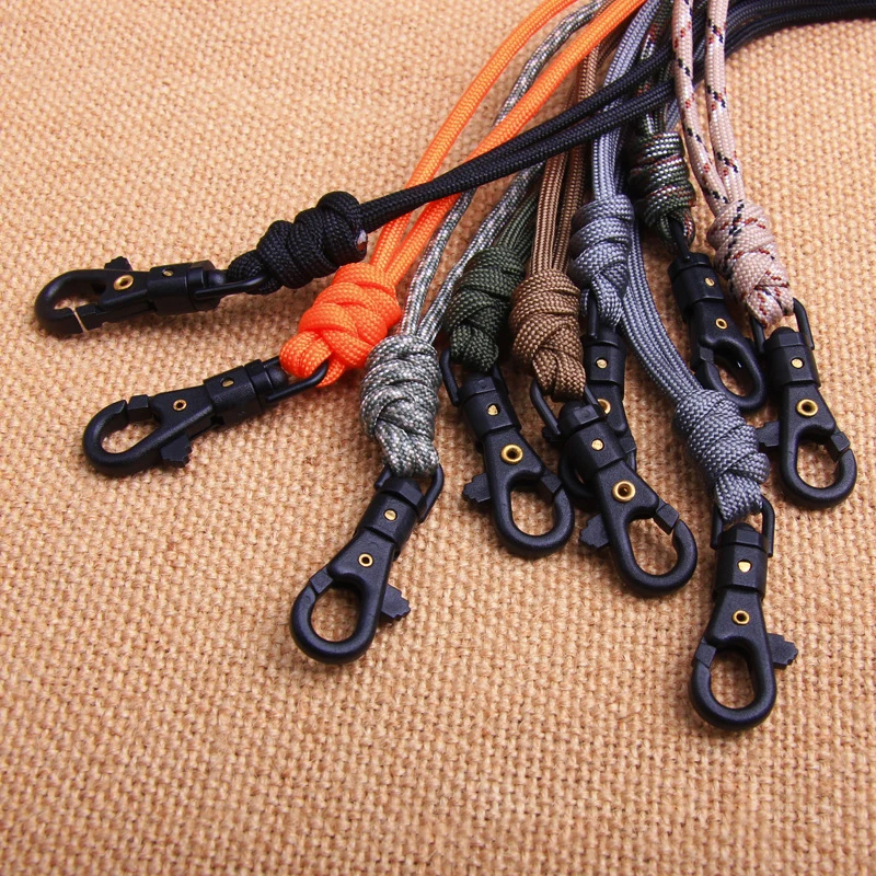 Paracord Keychain Lanyard Metal Triangle Buckle Outdoor Survival