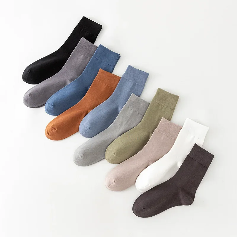 

Autumn and winter new men's socks antibacterial, sweating-absorbing, deodorant mid-tube socks travel combed cotton men's socks