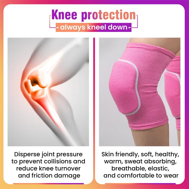 Volleyball Knee Pads for Dancers Men Women Kids Soft Breathable Knees Protective Football Dance Yoga Tennis Running Cycling Use 6