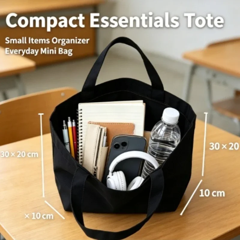 Sustainable Cotton Canvas Tote Bag - Lightweight & Reusable Shopping and School Handbag