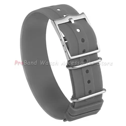 Universal Silicone Sports Watch Strap - Durable One - Piece Loop for Diving and Everyday Wear (Grey)