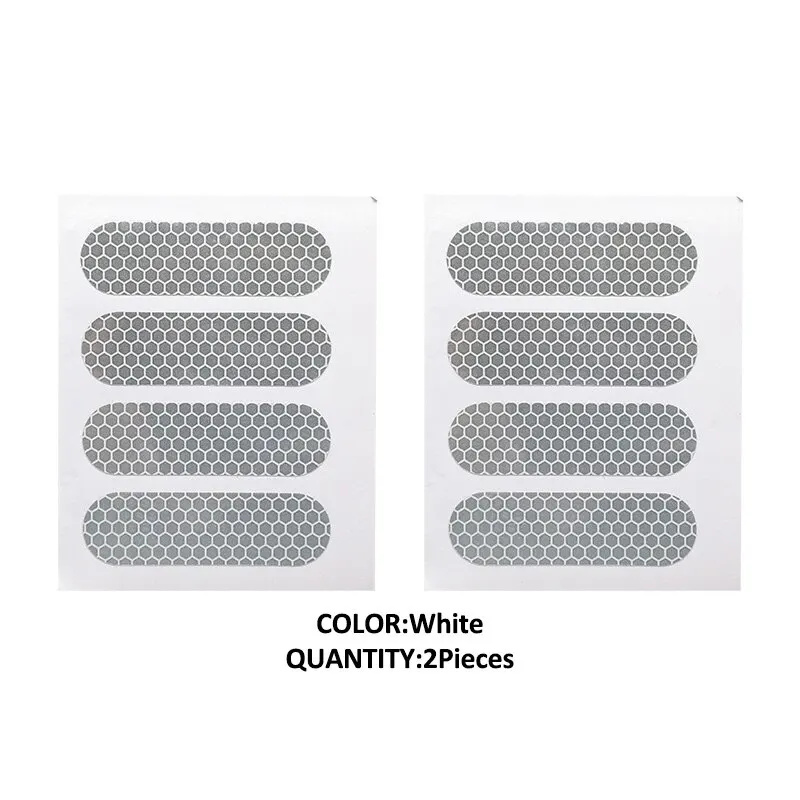Reflective Stickers Retro Reflective Stripes Stickers for Motorcycle Helmet 2 Sheets 7cm*2cm*4pcs White High Visibility Reflector Warning Mark