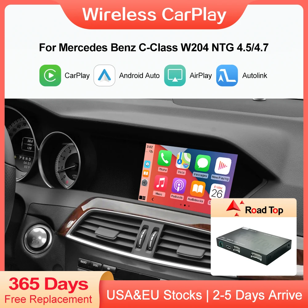 

Wireless Carplay for Mercedes Benz C-Class W204 NTG4.5/ 2011-2014 with Android Auto Mirror Link AirPlay Car Play Functions