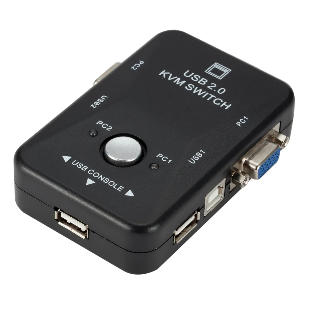 Lcckaa-usb 2.0 Kvm Switch Portas Vga Svga Switch Box Kvm Mouse Switcher Teclado 1920x1440 Vga Compartilhando Switch - Imagem 3