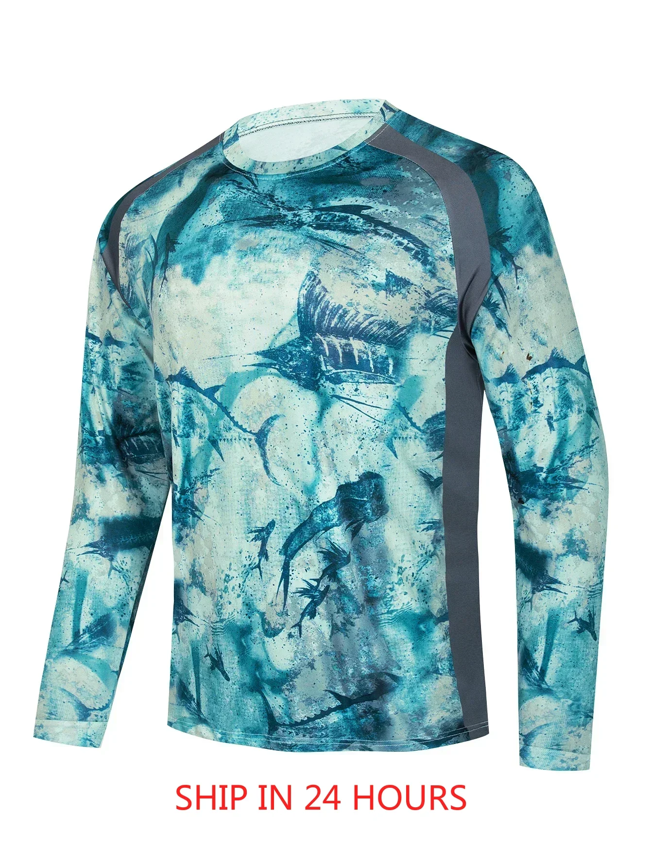 Summer T-shirts Men's Anti-UV Skin Sun Protection Performance Shirts Gym Sports Casual Fishing Tee Tops