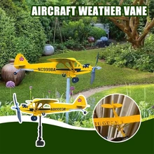 3d piper j3 cub vento girador avião avião tempo palhetas moinho de vento de metal ao ar livre telhado indicador direção do vento decoração jardim 2022