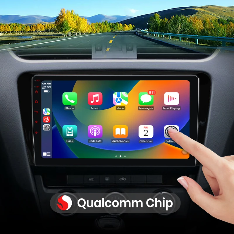 Qualcomm-Chip 8-Kern für SKODA Octavia 3 A7 2013–2018 CarPlay für Apple Android Auto Autoradio GPS IPS RDS FM WiFi BT 4G