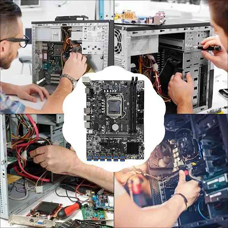 B250C BTC Mining Motherboard with G3930/G3900 CPU+8G DDR4 RAM+Fan+Switch Cable+Thermal Grease 12 USB3.0 LGA1151 SATA3.0 best pc motherboard brand