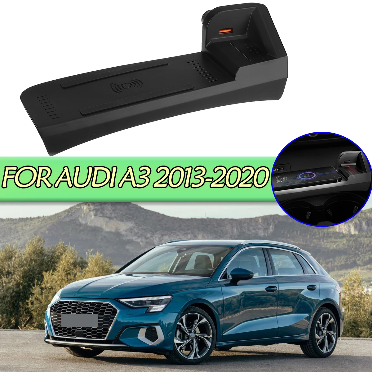 Für Audi A3 8V S3 2014-2020 zubehör 15W auto drahtlose telefon