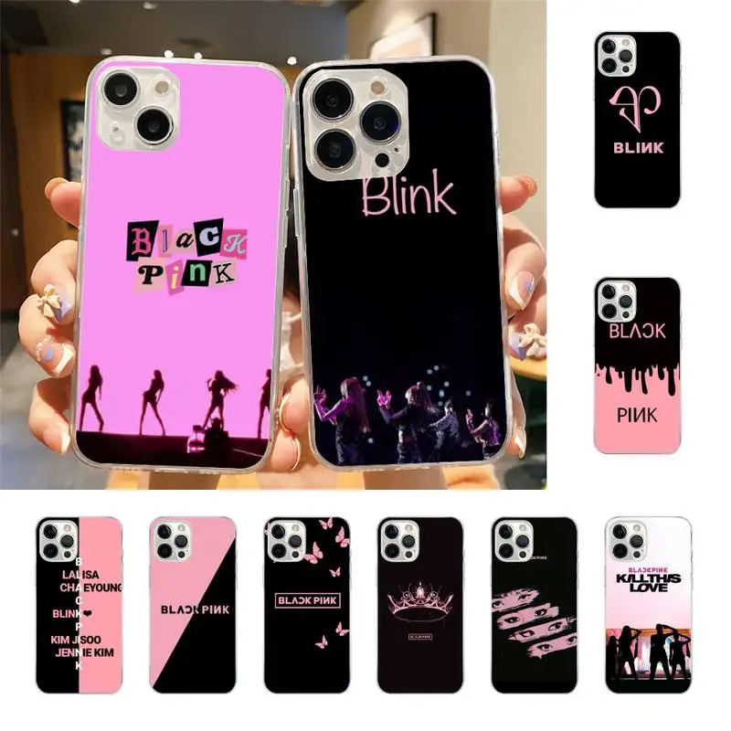 Custodia Per Telefono L-Lisa-Jisoos P-Black-Pinks Per Iphone 7 8 Plus X Xr Xs 11 12 13 Se2020 Mini Iphone Per Cellulari Custodia 14 Promax