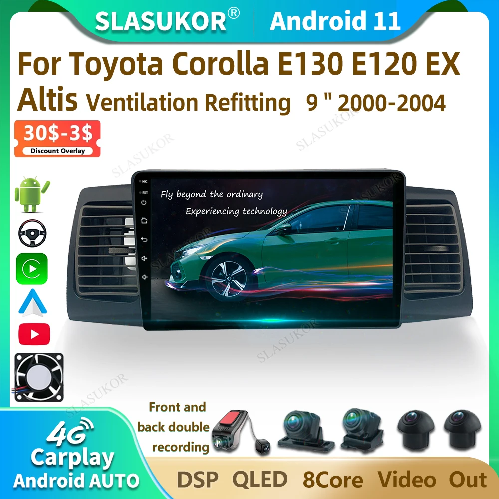 9 Inch Kit For Toyota Corolla E130 E120 2000 2004 Android Car Radio