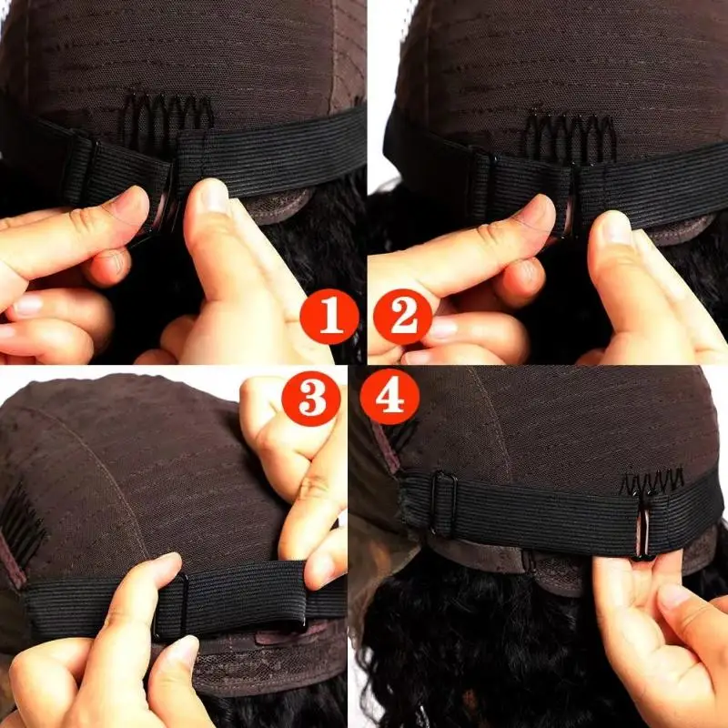 1PC 블랙 조절 가능한 가발 밴드, 가발 고정용 미끄럼 방지 탄성 스트랩, 여성용 통기성 가발 액세서리