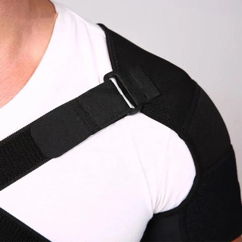 Double Shoulder Support Sports Compression Shoulder Pads Back Pain Relief Double Bandage Cross Compression Protector Sport Brace 4