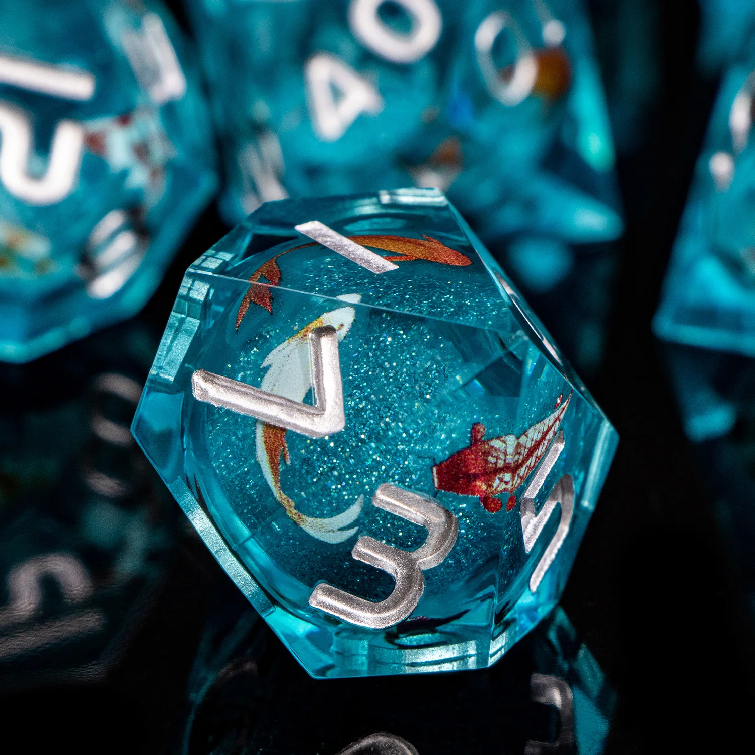 Game Dice D&D Liquid Flow Core Dice & Liquid Activity Eye & Ring Sharp Edge Dungeon and Dragon Pathfinder Role Playing Games Dice