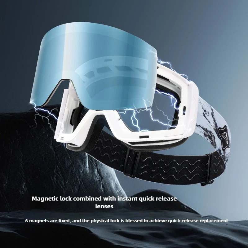 New ski goggles  Magnetic lenses Double-layer anti-fog snowboard goggles equipment Winter snow glasses outdoor men and women 3
