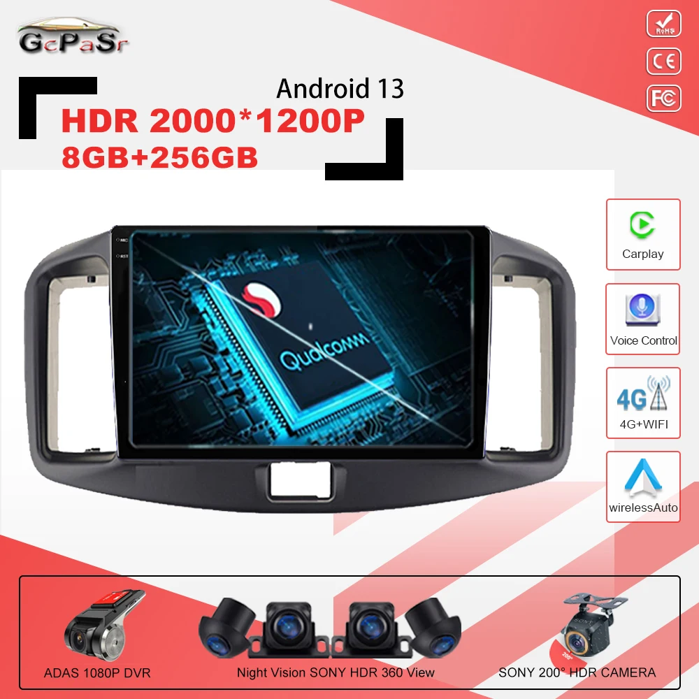

Автомагнитола для Toyota DAIHATSU MIRA 2013-2017 Android 13, автомагнитола, мультимедийный плеер с GPS-навигацией для Carplay No 2din DVD