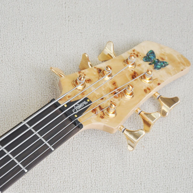 Butterfly 6-string All-body Electric Bass Tree Tubercle Veneer Widened String Distance 19mm OTGT-2035