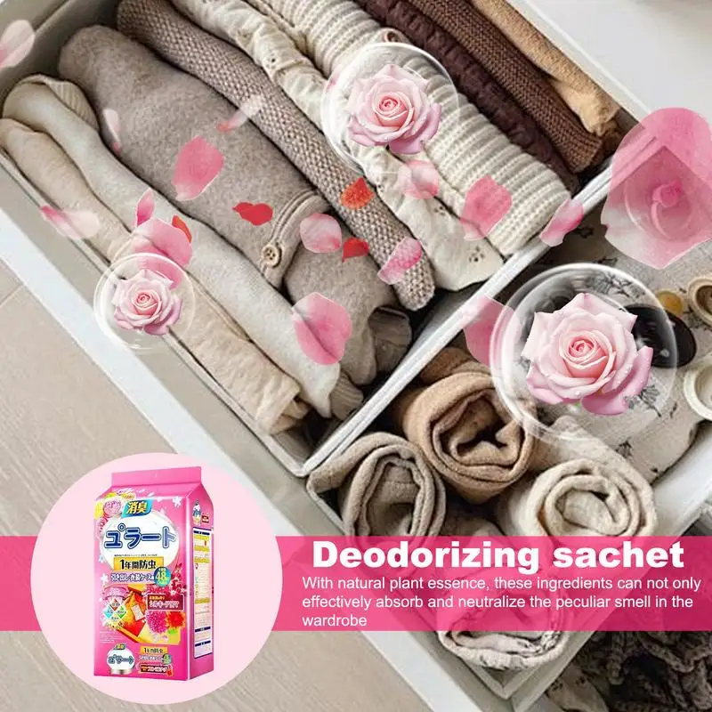 Sachets For Drawers And Closets 48pcs Small Scent Bags For Closets Fresh Scents Sachet Packets Closet Smell Freshener Dresser deodorant sachet bags fragrance bags