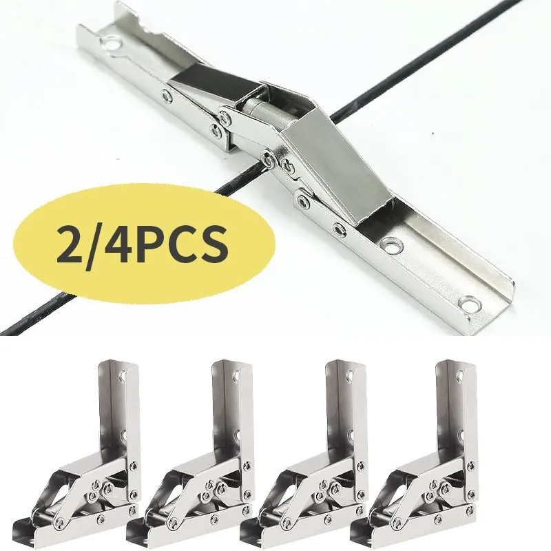 4/2 Pieces Folding Hinges 90 Degree Self-Locking Table Leg Bracket 180 Degree Furniture