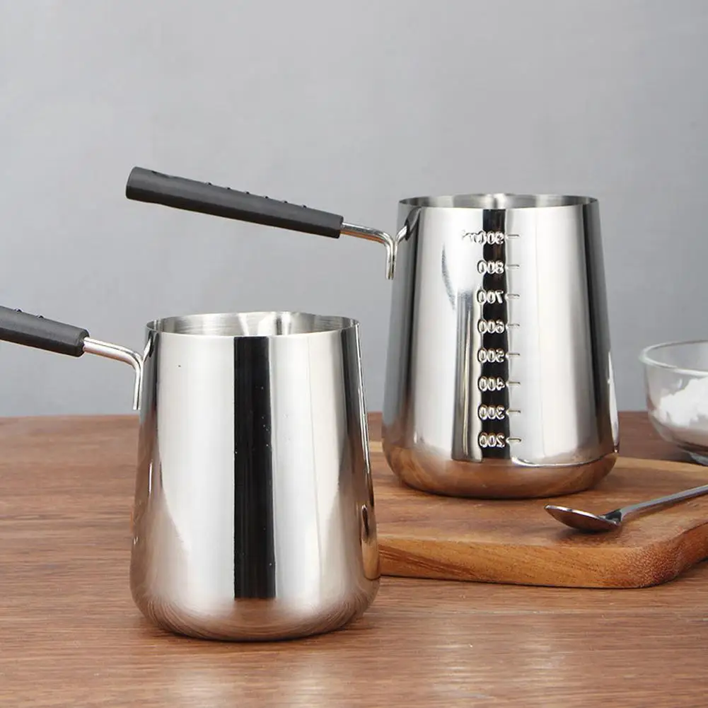 

600ml/1000ml Stainless Steel Milk Pan With Scale Chocolate Butter Melting Pot With Lengthened Heat-insulated Handle