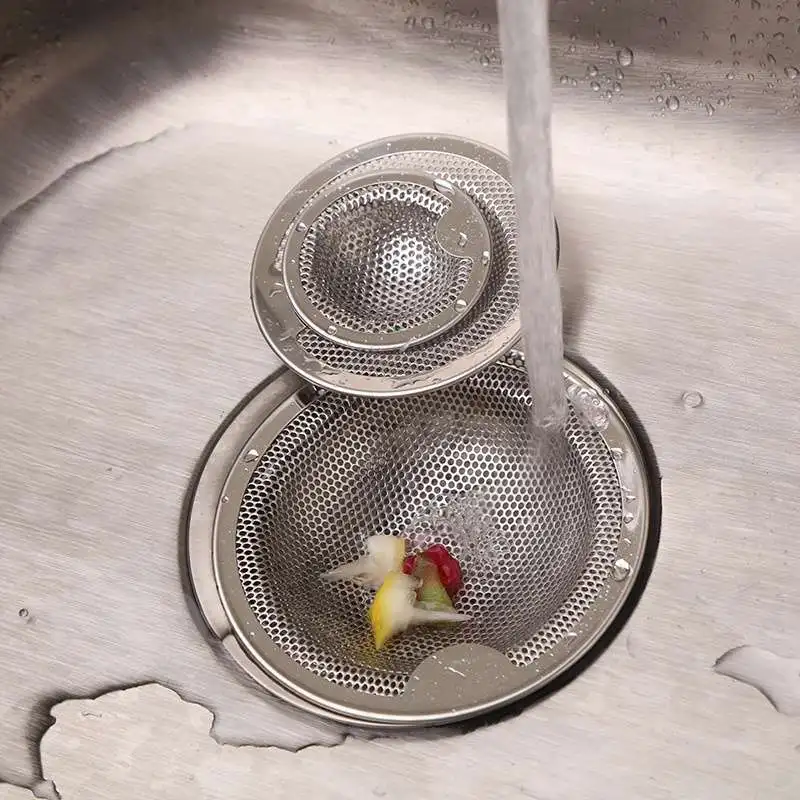 

Kitchen Sink Strainer Mesh with Handle Waste Drainage Stopper Bathtub Shower Anti-Blocking Outlet Stainless Steel Sink Filter