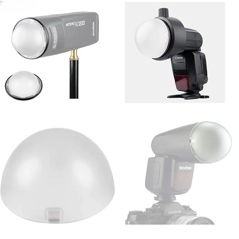 Diffusion Dome Godox AK-R11 Compatible for Godox AD200 Pro AD200 H200R Round Flash Head V1 Flash Series V1-S V1-N V1-C