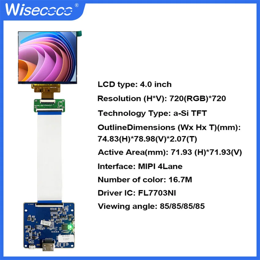 Wisecoco-LCDディスプレイモジュール,30ピン,接続された家の