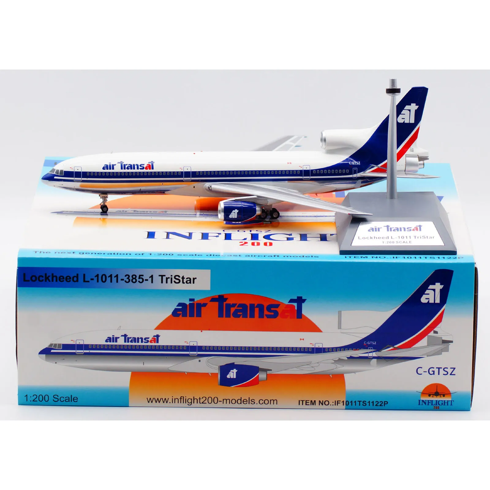 

IF1011TS1122P Alloy Collectible Plane Gift INFLIGHT 1:200 Air Transat Lockheed L-1011 TriStar Diecast Aircraft Jet Model C-GTSZ