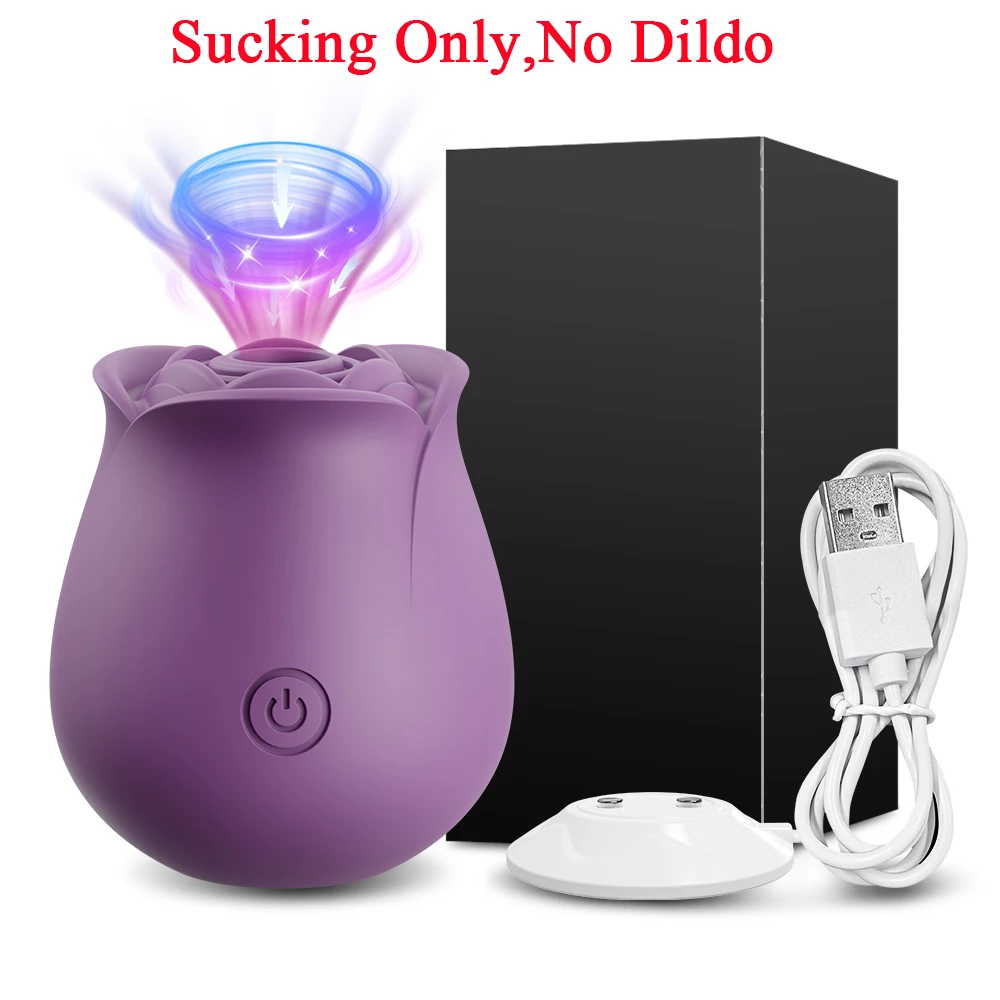 Thrusting G Spot Massager Rose-Toy Sucking Vibrator Egg Female Nipple Oral Sucker Clitoris Stimulator Adult Sex Toys for Women