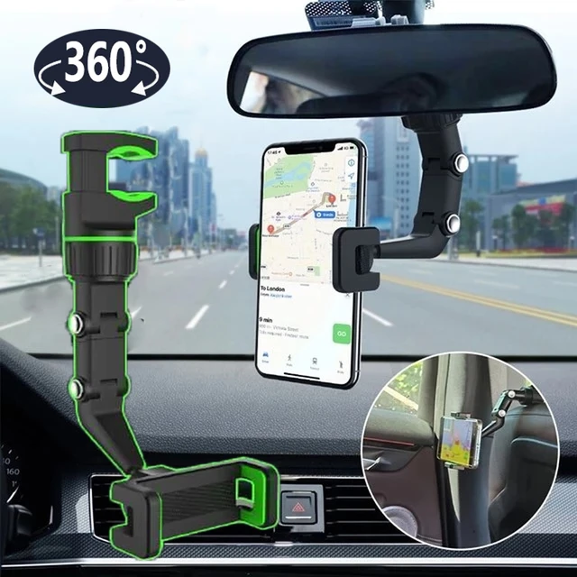 Auto Rückspiegel Telefon Halter Clip Multifunktionale 360 Grad Drehbare  Hängen Stehen Handy Halterung für Alle Autos - AliExpress