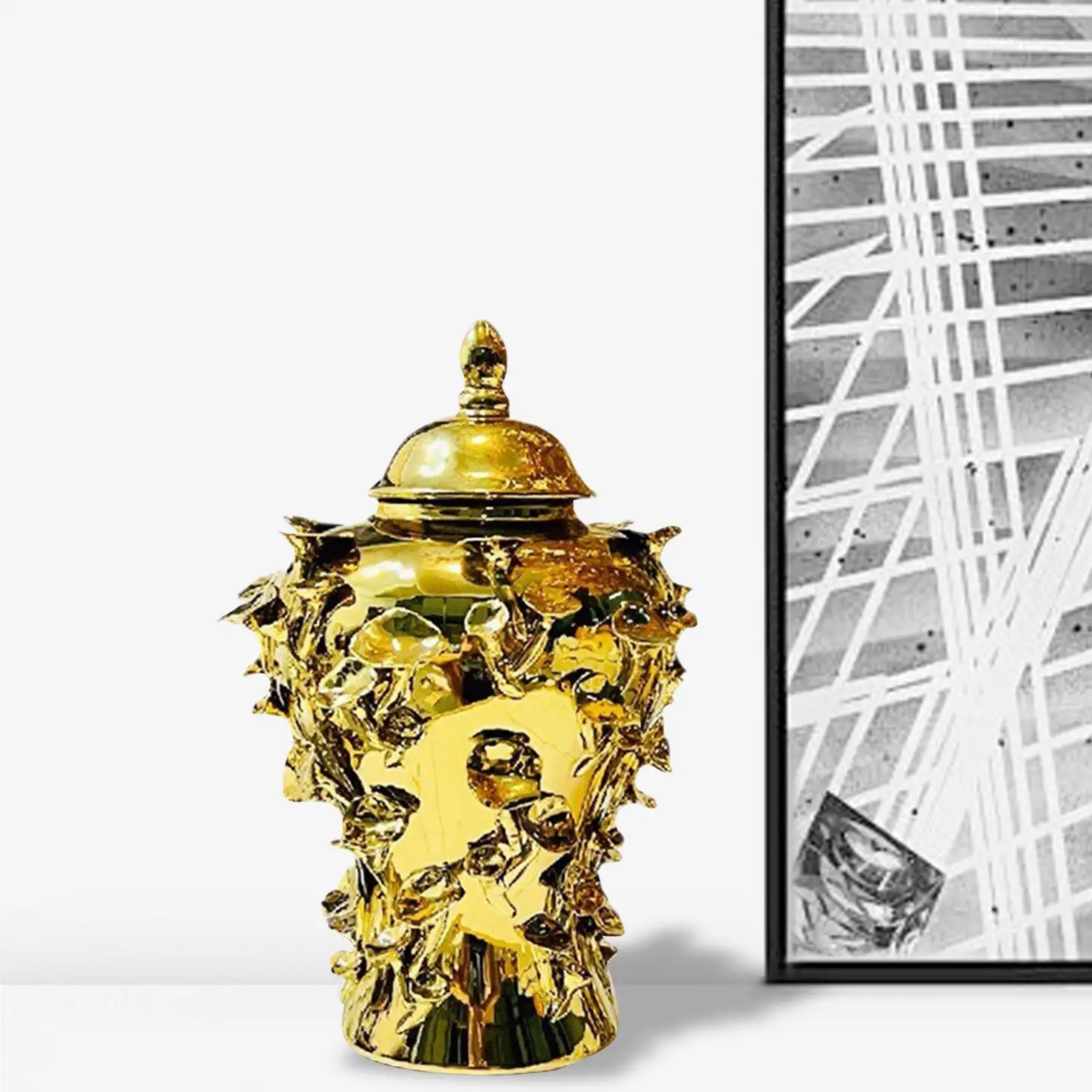Porcelain Ginger Jar Temple Jar Ceramic Vase with Lid Collection Storage Porcelain Ginger Jar Temple Jar Ceramic Vase with Lid Collection Storage