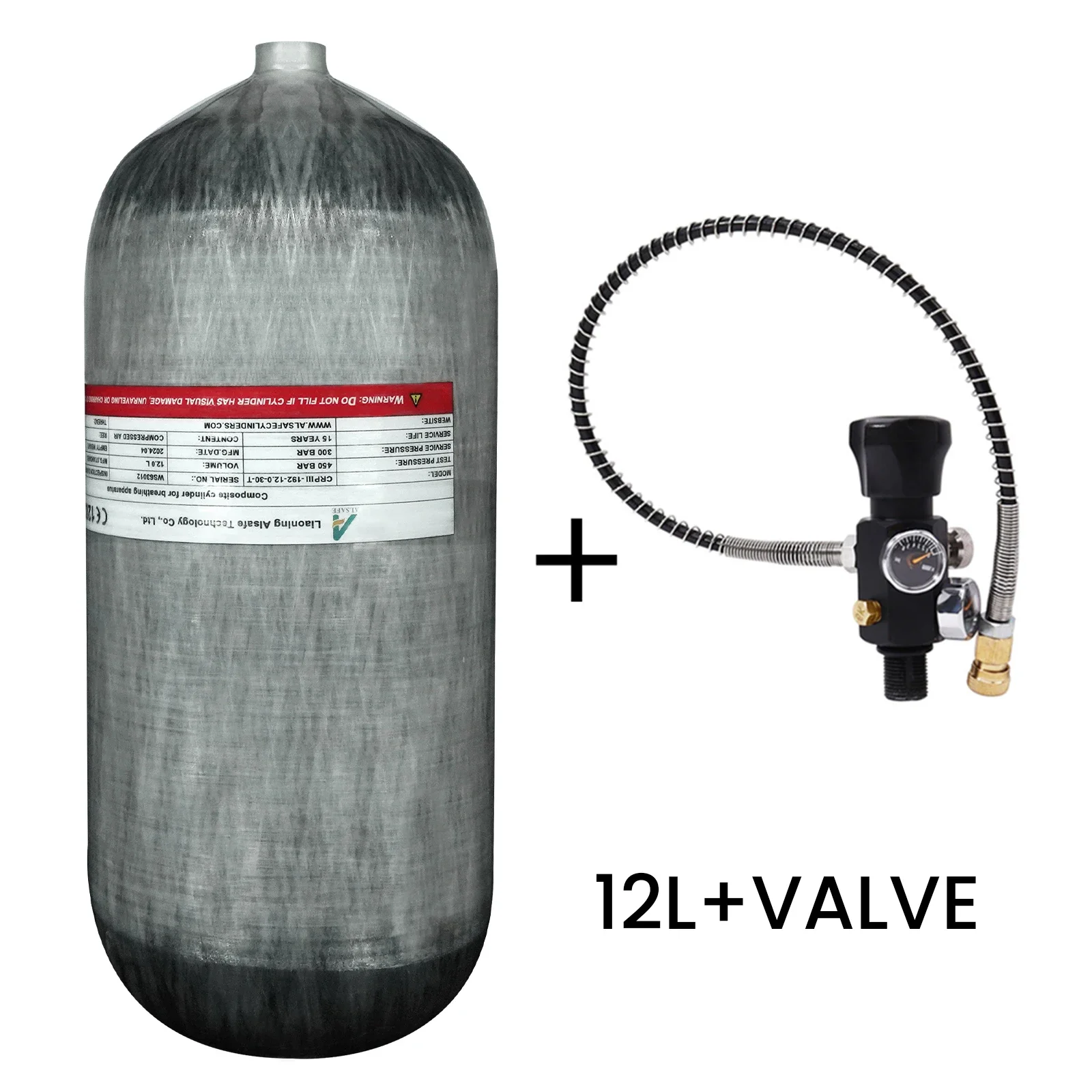 TUXING 300Bar 12L Carbon Fiber Cylinder with Regulating Valve for Underwater Swi