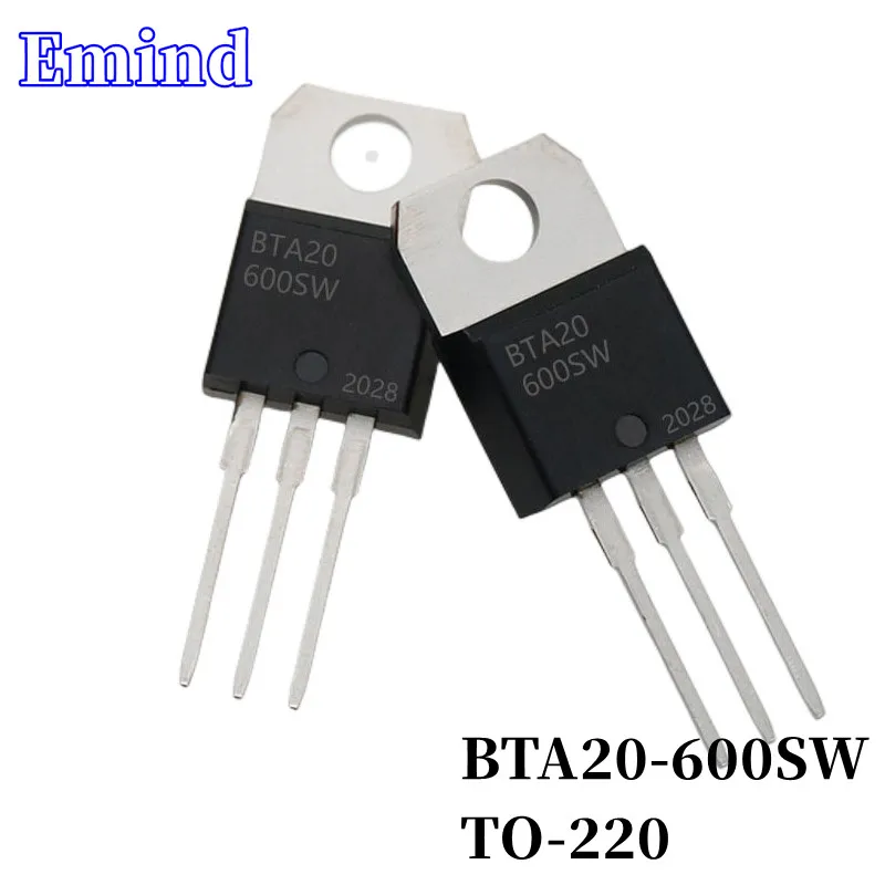 

20/50/100/200/500Pcs BTA20-600SW BTA20 Triac 20A/600V TO-220 DIP Thyristor Large Chip